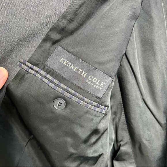 Kenneth Cole Mens Size 42R Charcoal Grey Wool Sport Coat Jacket Blazer Office - Picture 5 of 9